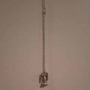 Doctor Who Weeping Angel "Don't Blink" Silver Angel Pendant Necklace